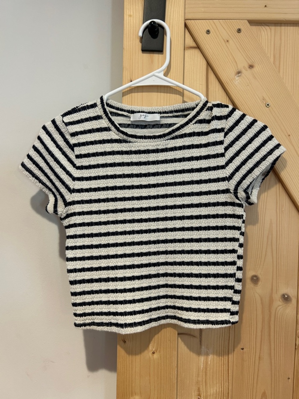 gaze Black & White Striped Short Sleeve Tee